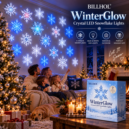 BILLHOL® 🎄WinterGlow Crystal LED Snowflake Lights | Elegant Blue & White Christmas Décor