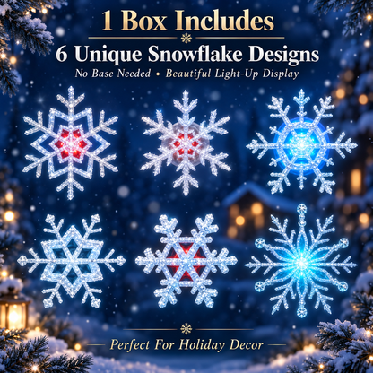BILLHOL® 🎄WinterGlow Crystal LED Snowflake Lights | Elegant Blue & White Christmas Décor