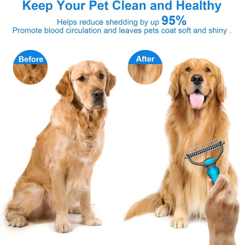 🐾 Double-Sided Pet Grooming Brush – Detangling & Loose Fur Care✂