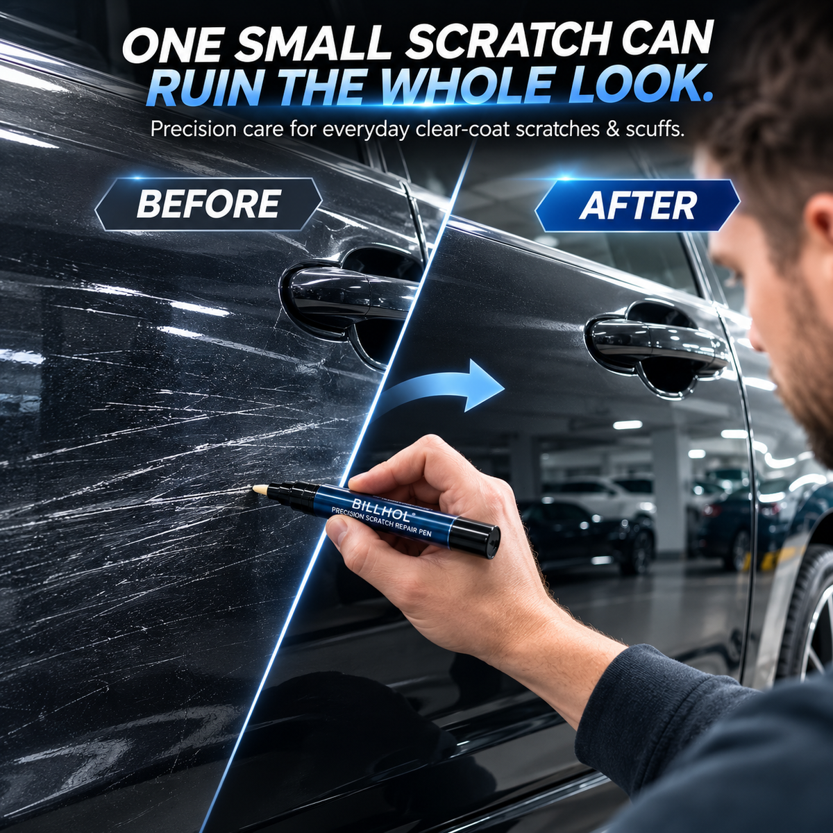 BILLHOL® 🚙AutoRefine Universal Clear-Coat Scratch Repair Pen — No Color Matching Required