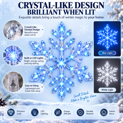BILLHOL® 🎄WinterGlow Crystal LED Snowflake Lights | Elegant Blue & White Christmas Décor