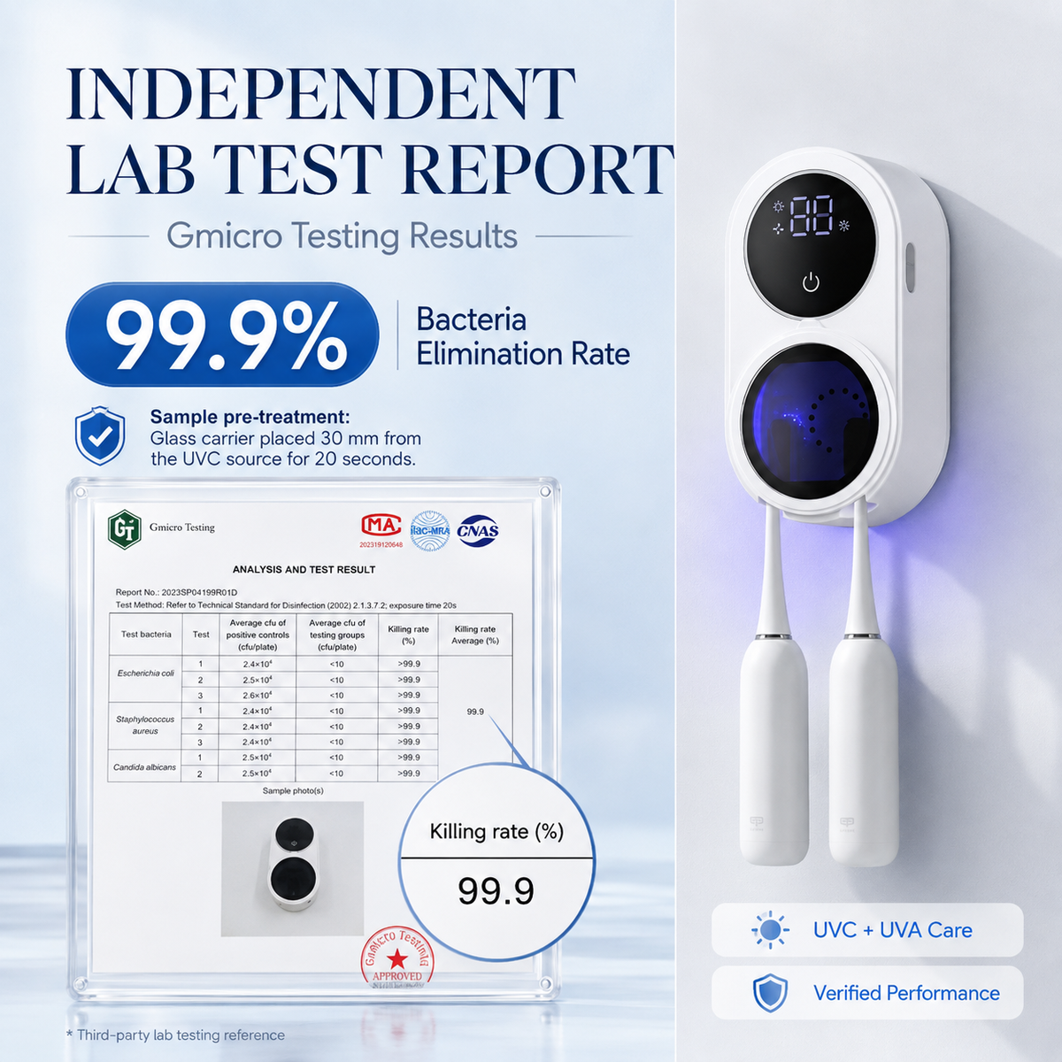 BILLHOL®🧊 WaveSense Touchless Advanced Dual-Toothbrush UV Sanitizing & Drying Station with Automatic Sensor Lid