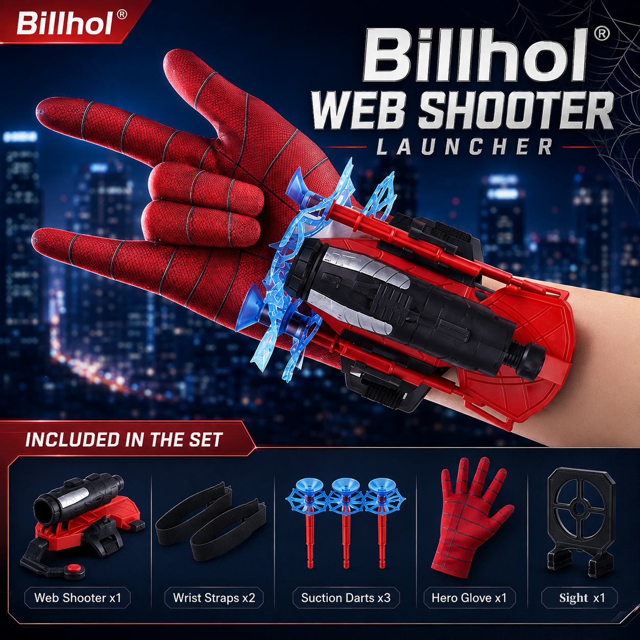 Billhol® Web Shooter Launcher – Premium Hero Action Collection
