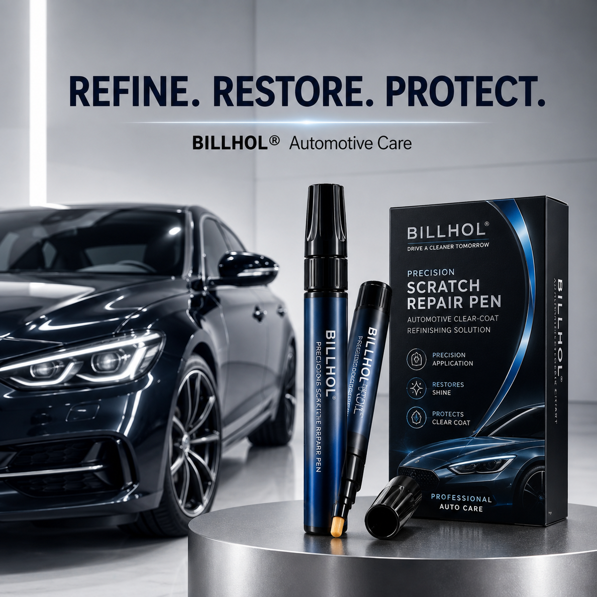 BILLHOL® 🚙AutoRefine Universal Clear-Coat Scratch Repair Pen — No Color Matching Required