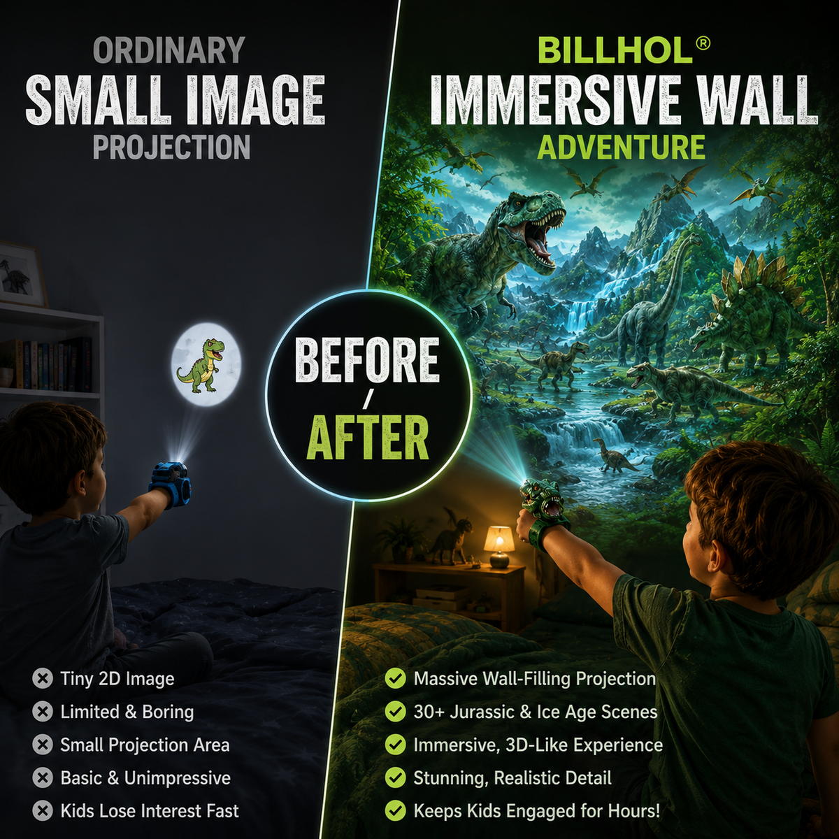 𝐁i𝐥𝐥𝐡𝐨𝐥® 3D Dinosaur Projection Watch