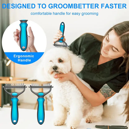 🐾 Double-Sided Pet Grooming Brush – Detangling & Loose Fur Care✂