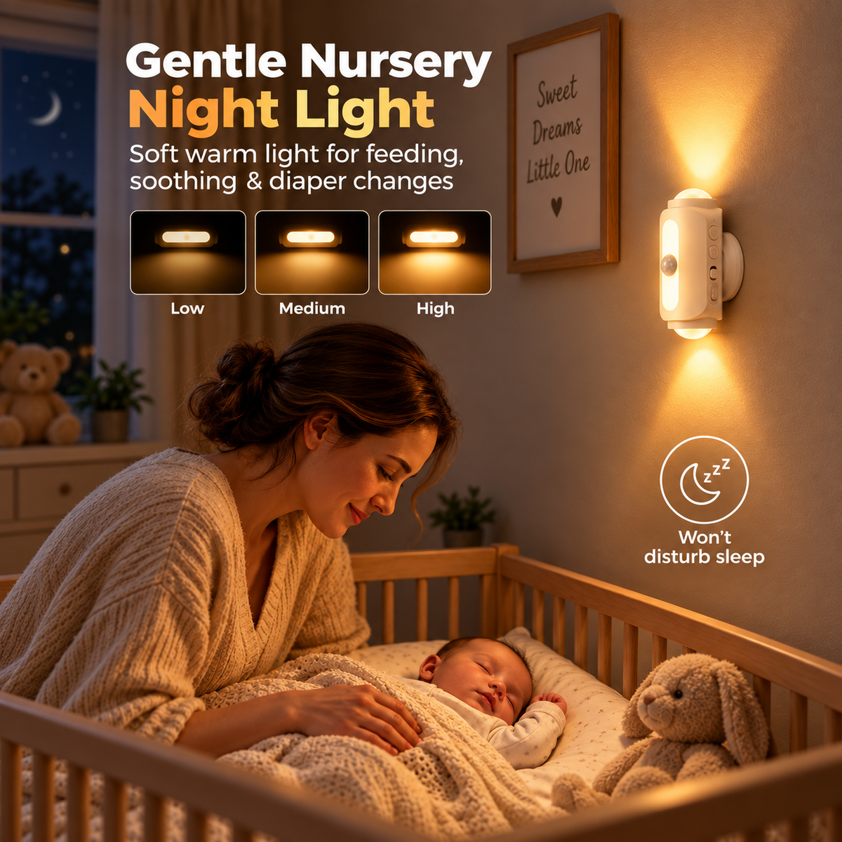 BILLHOL® SmartGlow Motion Sensor Wall Light – Rechargeable RGB & Warm Light