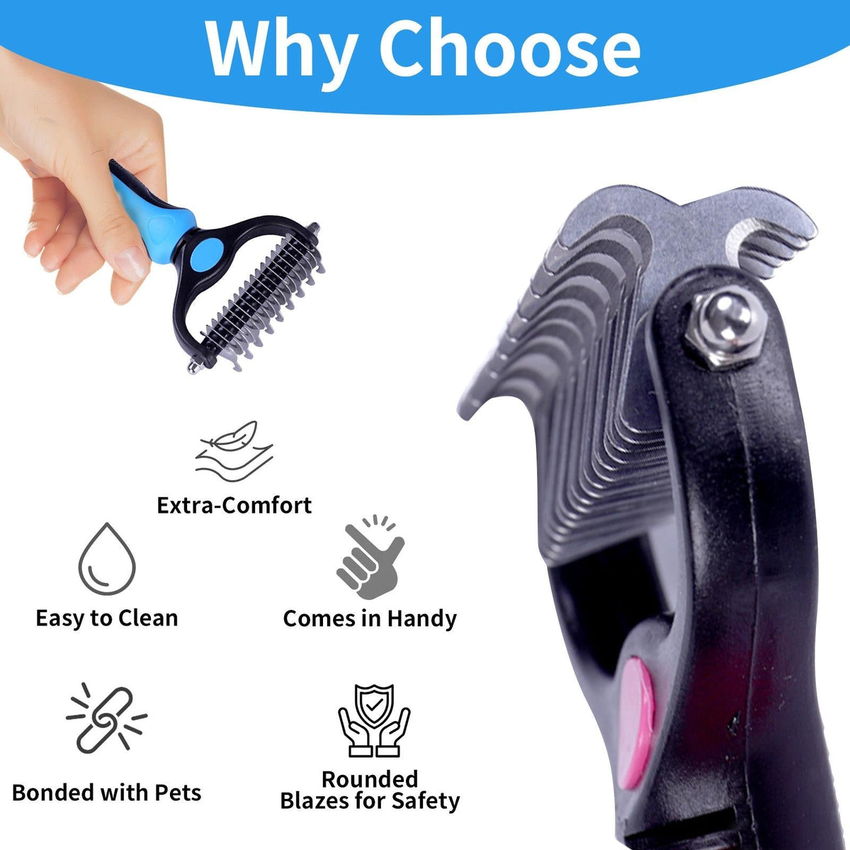🐾 Double-Sided Pet Grooming Brush – Detangling & Loose Fur Care✂