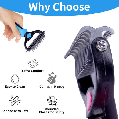 🐾 Double-Sided Pet Grooming Brush – Detangling & Loose Fur Care✂
