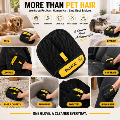 BILLHOL® 🔥FurReset Pro Pet Hair Remover Glove — Reusable Home & Car Fur Cleaning Tool