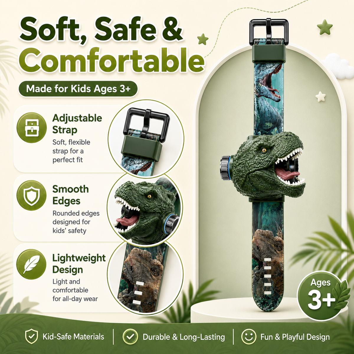 𝐁i𝐥𝐥𝐡𝐨𝐥® 3D Dinosaur Projection Watch