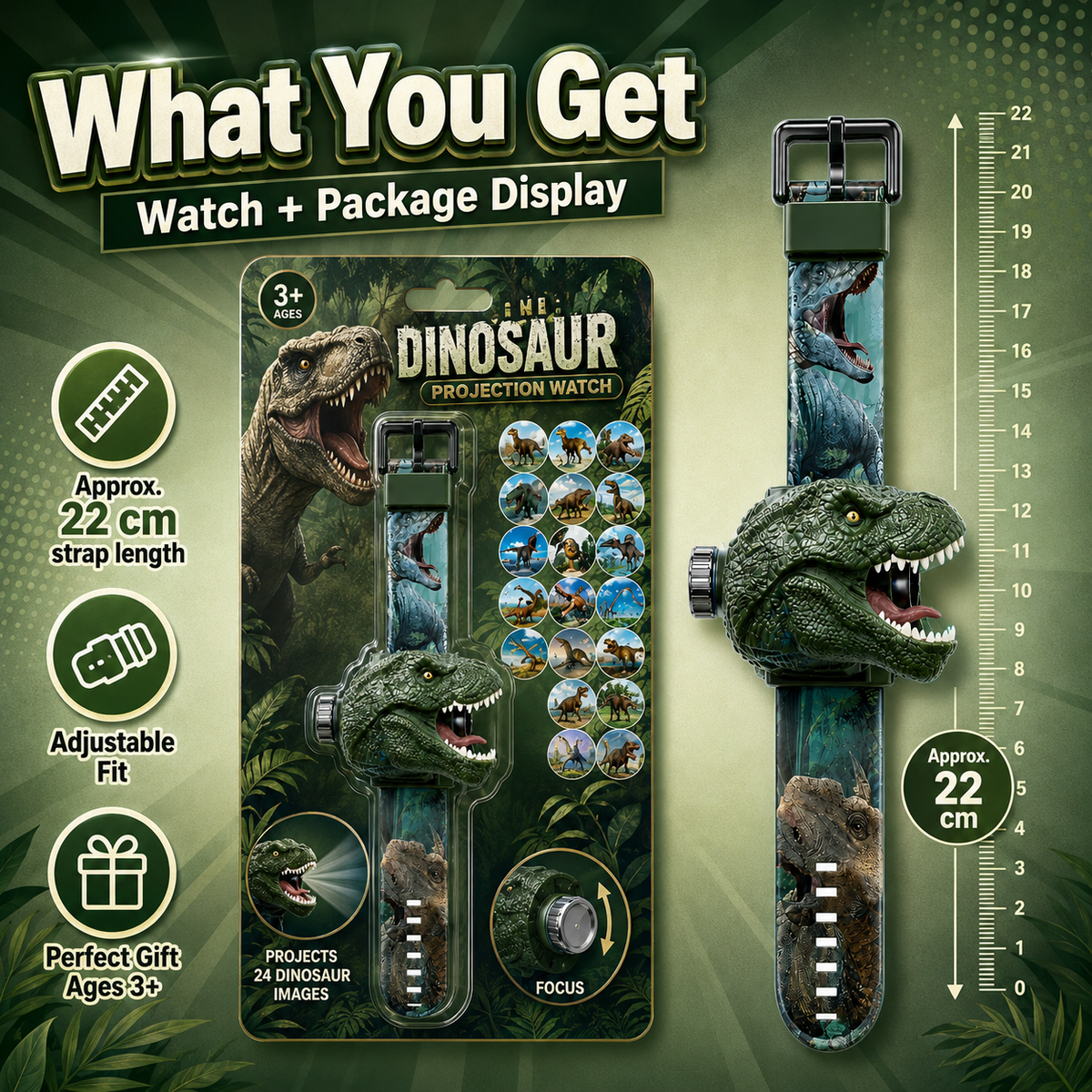 𝐁i𝐥𝐥𝐡𝐨𝐥® 3D Dinosaur Projection Watch
