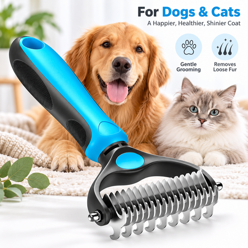 🐾 Double-Sided Pet Grooming Brush – Detangling & Loose Fur Care✂