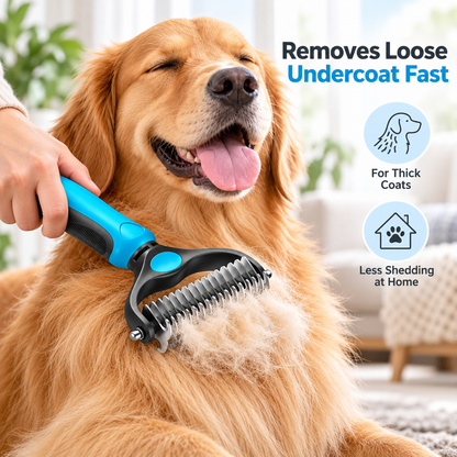 🐾 Double-Sided Pet Grooming Brush – Detangling & Loose Fur Care✂