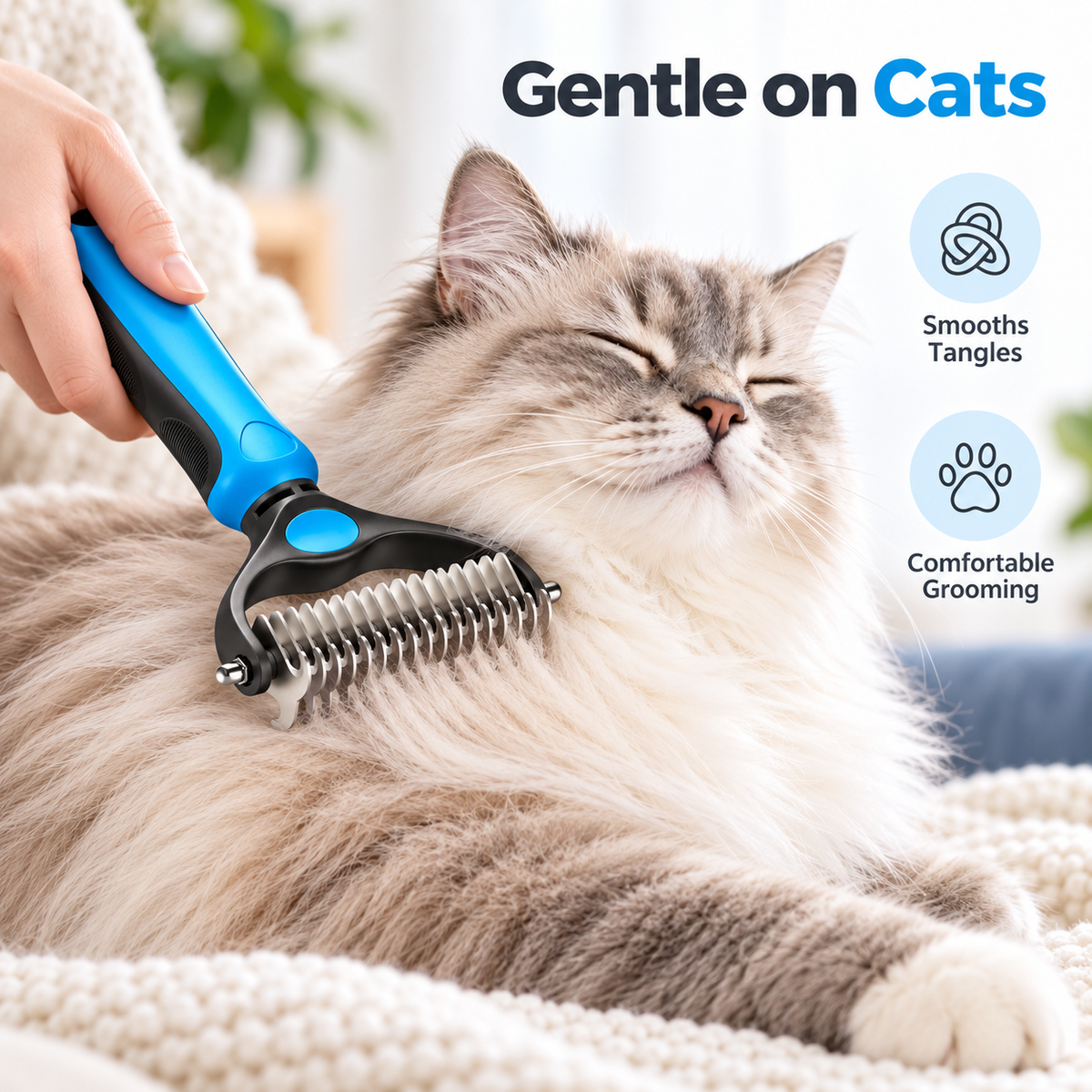 🐾 Double-Sided Pet Grooming Brush – Detangling & Loose Fur Care✂