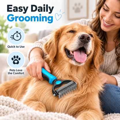 🐾 Double-Sided Pet Grooming Brush – Detangling & Loose Fur Care✂