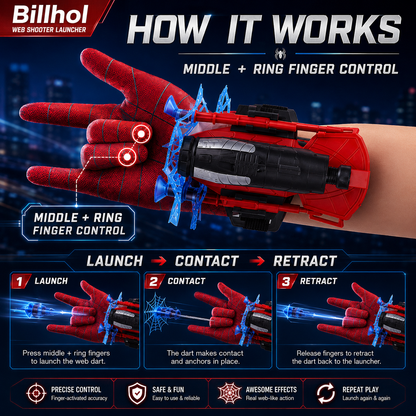 Billhol® Web Shooter Launcher – Premium Hero Action Collection